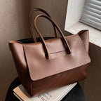 Vintage Tote Bag for Women Large Capacity Handbag Oversized Leather Shopper 