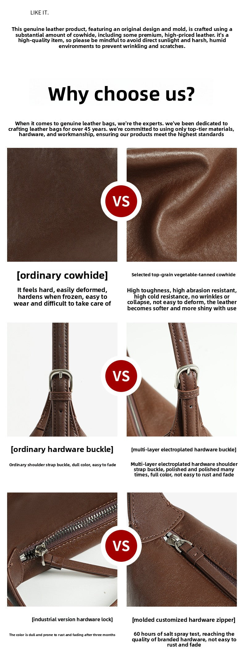 Full Grain Vegetable Tanned Leather Hobo Bag Vintage Underarm Shoulder Bag Large Capacity Crossbody Bag 