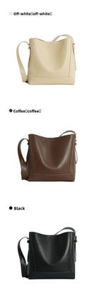 Genuine Leather Bucket Bag Large Capacity Tote Shoulder Crossbody Bag for Women 