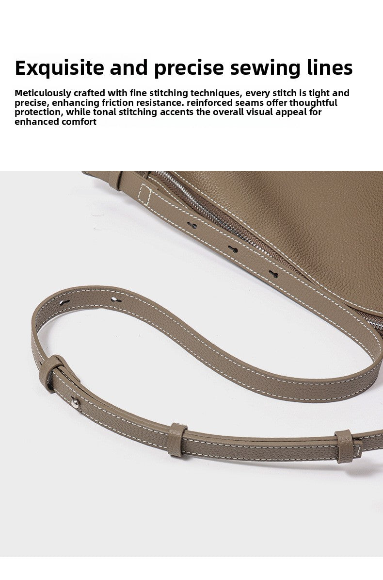 Genuine Leather Underarm Bag Small Batch Shoulder Bag Large Capacity Tote for Women 