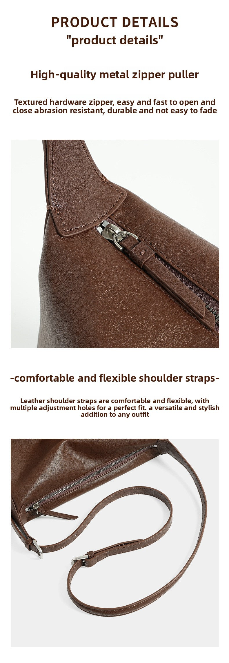 Full Grain Vegetable Tanned Leather Hobo Bag Vintage Underarm Shoulder Bag Large Capacity Crossbody Bag 