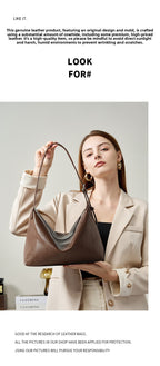 Full Grain Vegetable Tanned Leather Hobo Bag Vintage Underarm Shoulder Bag Large Capacity Crossbody Bag 