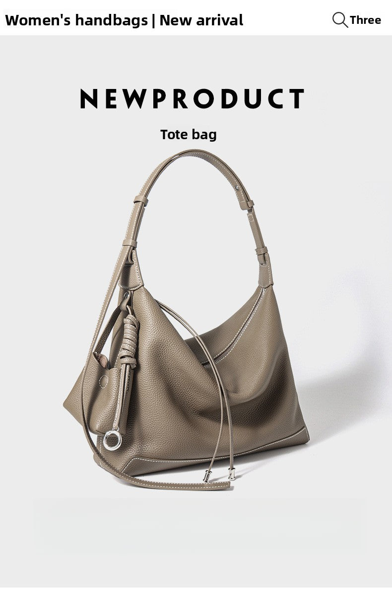 Genuine Leather Underarm Bag Small Batch Shoulder Bag Large Capacity Tote for Women 