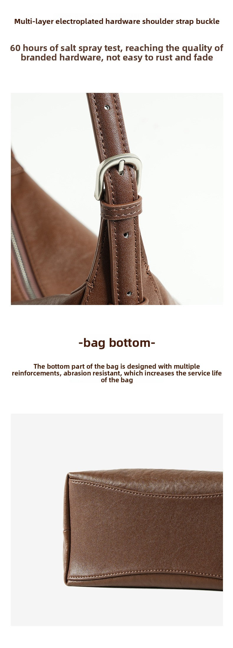 Full Grain Vegetable Tanned Leather Hobo Bag Vintage Underarm Shoulder Bag Large Capacity Crossbody Bag 