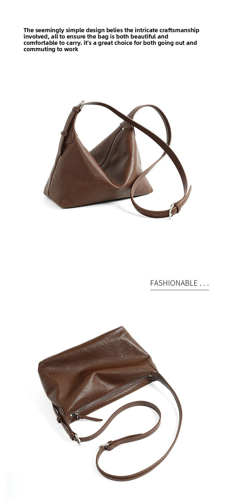 Full Grain Vegetable Tanned Leather Hobo Bag Vintage Underarm Shoulder Bag Large Capacity Crossbody Bag 