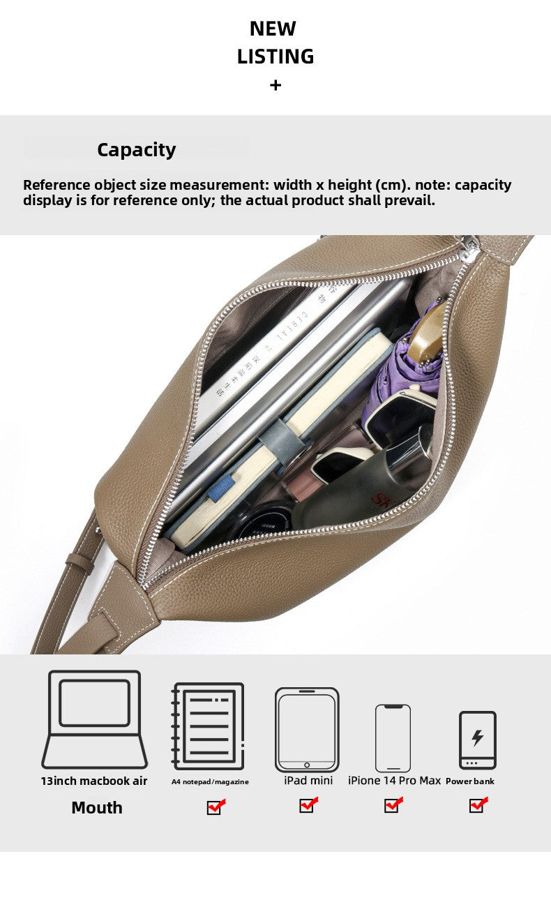 Genuine Leather Underarm Bag Small Batch Shoulder Bag Large Capacity Tote for Women 