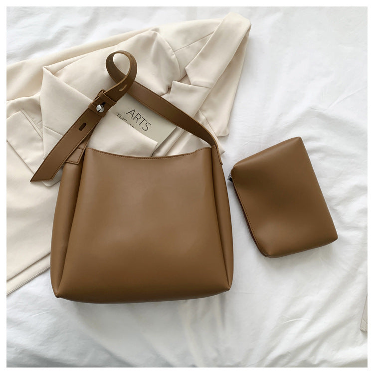 Single Shoulder Crossbody Womens Bag Large Capacity Minimalist Bucket 