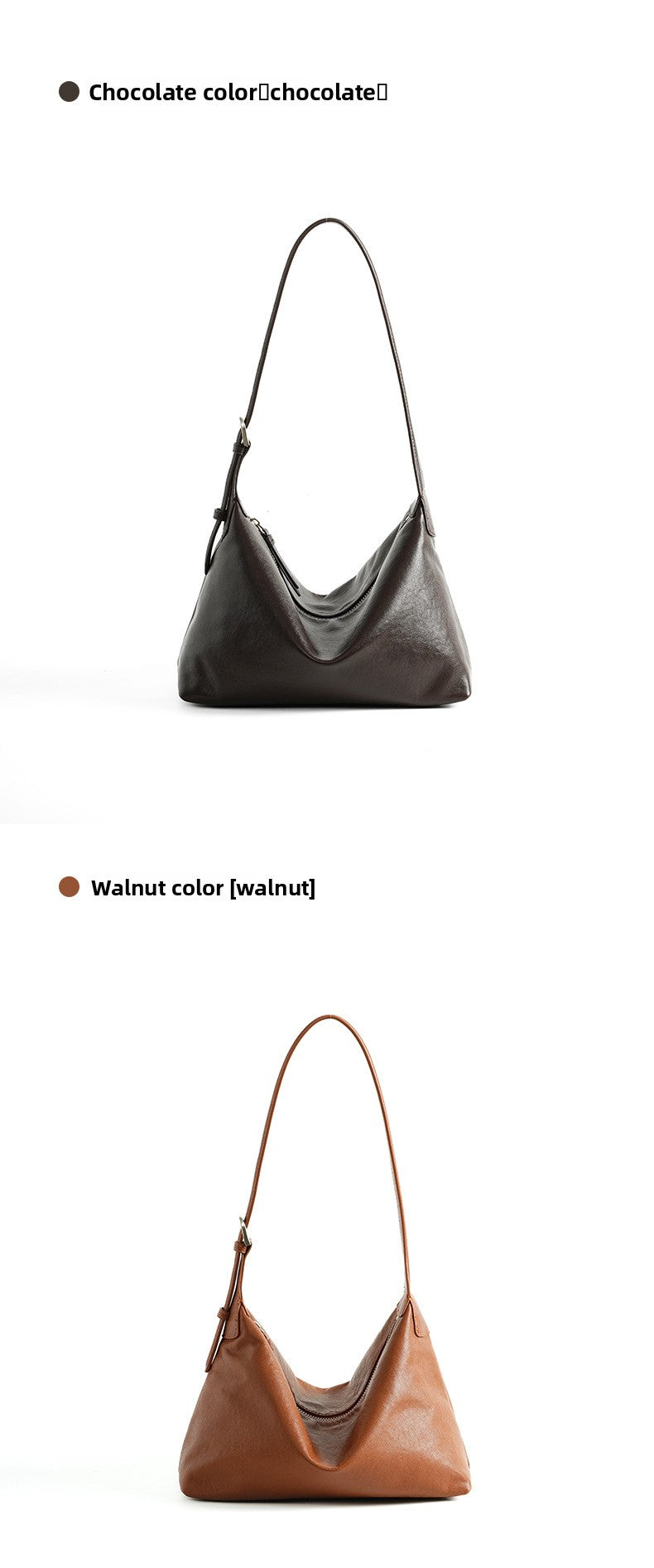 Full Grain Vegetable Tanned Leather Hobo Bag Vintage Underarm Shoulder Bag Large Capacity Crossbody Bag 