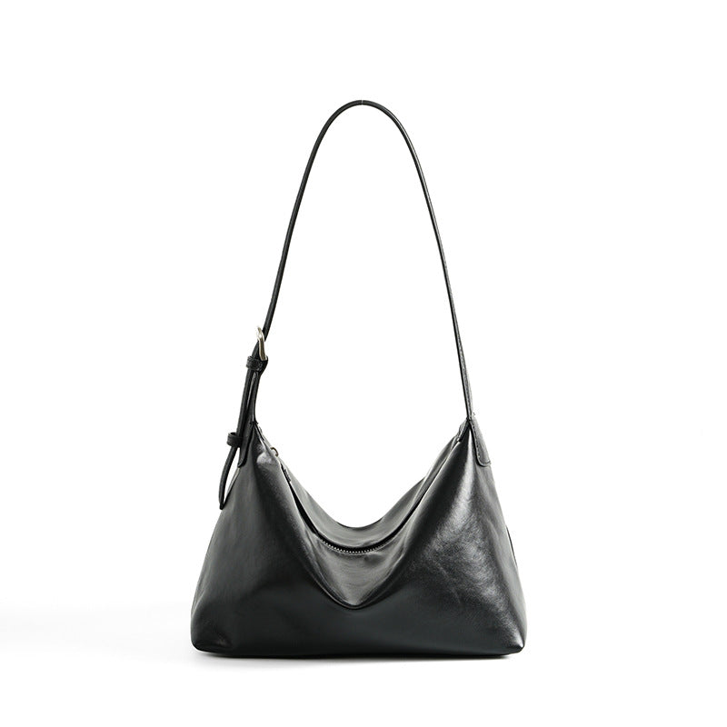 Full Grain Vegetable Tanned Leather Hobo Bag Vintage Underarm Shoulder Bag Large Capacity Crossbody Bag 