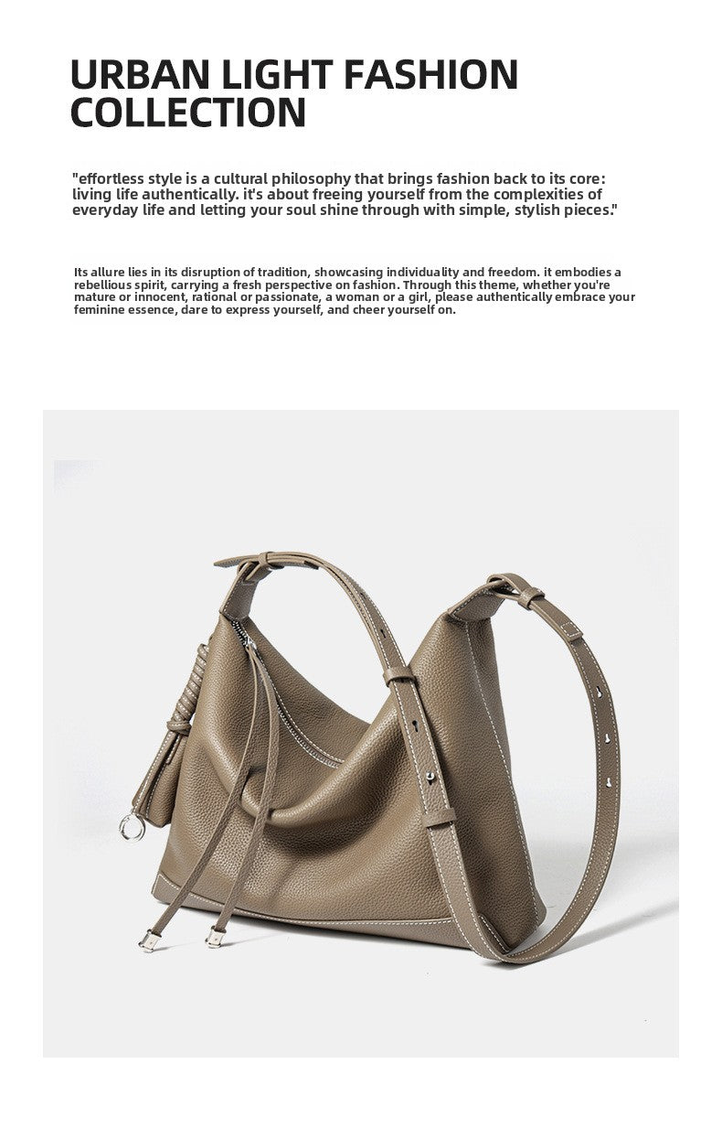 Genuine Leather Underarm Bag Small Batch Shoulder Bag Large Capacity Tote for Women 