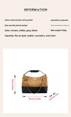 Suede Leather Bucket Bag Chain Strap Shoulder Crossbody Bag Large Capacity Top Handle Work Tote 