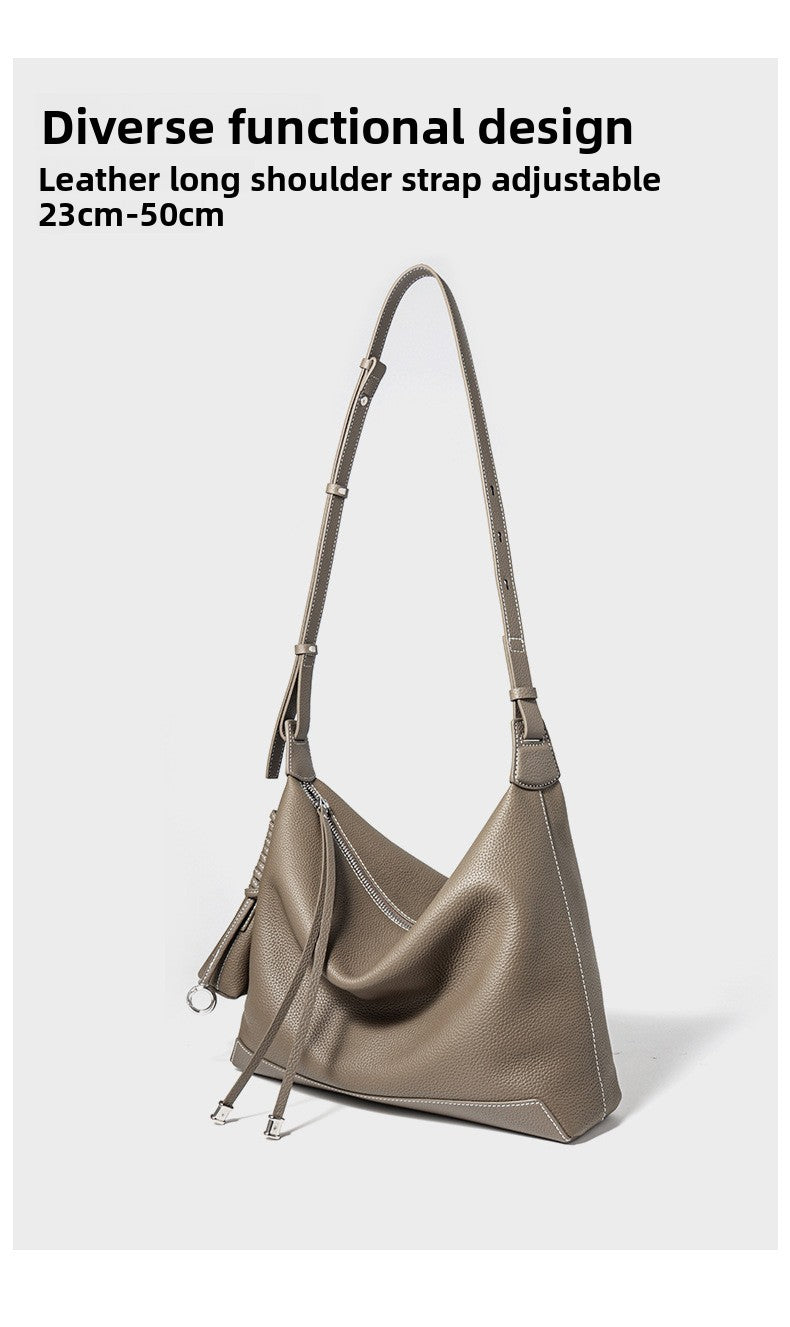 Genuine Leather Underarm Bag Small Batch Shoulder Bag Large Capacity Tote for Women 