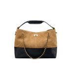 Suede Leather Bucket Bag Chain Strap Shoulder Crossbody Bag Large Capacity Top Handle Work Tote 