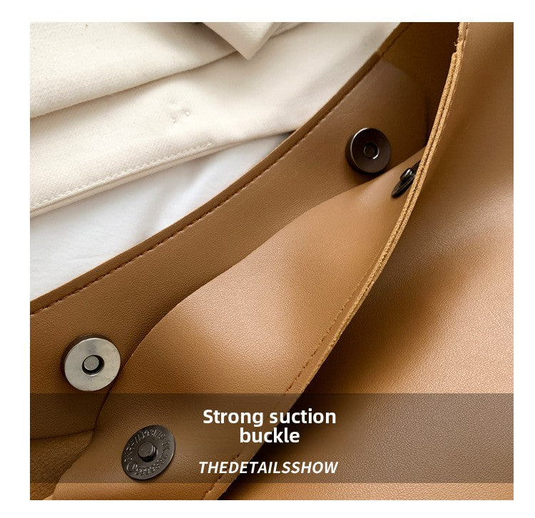 Single Shoulder Crossbody Womens Bag Large Capacity Minimalist Bucket 