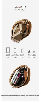 Genuine Leather Bucket Bag Large Capacity Tote Shoulder Crossbody Bag for Women 