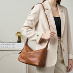 Full Grain Vegetable Tanned Leather Hobo Bag Vintage Underarm Shoulder Bag Large Capacity Crossbody Bag 