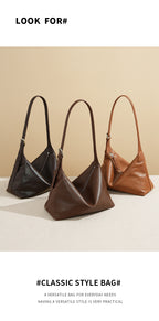 Full Grain Vegetable Tanned Leather Hobo Bag Vintage Underarm Shoulder Bag Large Capacity Crossbody Bag 
