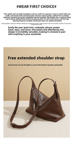Full Grain Vegetable Tanned Leather Hobo Bag Vintage Underarm Shoulder Bag Large Capacity Crossbody Bag 