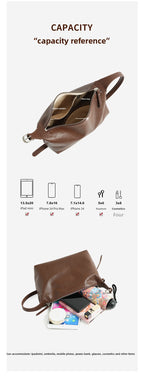 Full Grain Vegetable Tanned Leather Hobo Bag Vintage Underarm Shoulder Bag Large Capacity Crossbody Bag 